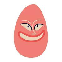 excentrique sensationnel rouge œuf. une sensationnel froussard personnage pour Pâques vecteur