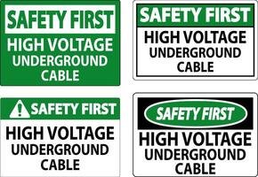 sécurité premier signe haute Tension souterrain câble vecteur