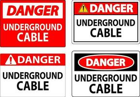 danger signe, souterrain câble vecteur