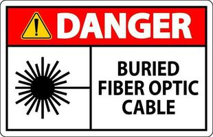 danger signe, enterré fibre optique câble vecteur
