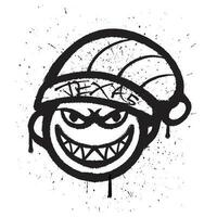 vecteur graffiti vaporisateur peindre sourire homme émoticône isolé vecteur illustration