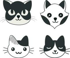 international chat journée. avec chats animaux fête dans plat dessin animé main tiré Contexte vecteur