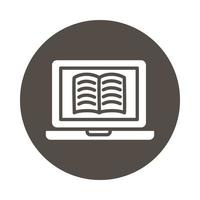 livre électronique dans le style de bloc en ligne de l'éducation pour ordinateur portable vecteur
