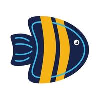 icône de style plat poisson mer animal vecteur