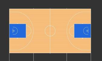 illustration vectorielle de terrain de basket avec marquages fiba vecteur