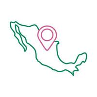 icône de style de ligne carte mexique vecteur