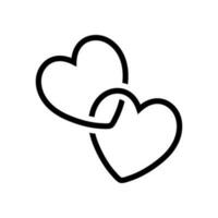 interverrouillé cœur symbole icône isolé vecteur illustration