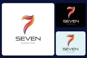 Sept nombre logo conception modèle vecteur