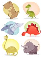 Collection de dinosaures de dessins animés