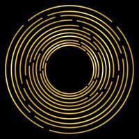 d'or concentrique cercles modèle sur noir Contexte vecteur
