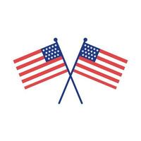 États-Unis d'Amérique drapeaux silhouette style vecteur