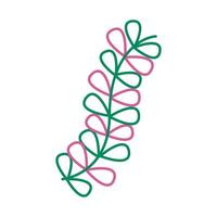 icône de style de ligne de branche de feuilles vecteur
