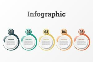 infographie utilisé pour détaillé rapports de tout 5 les sujets. vecteur