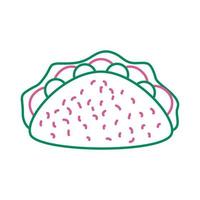 icône de style de ligne de délicieux tacos mexicains vecteur