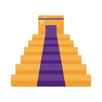icône de style détaillé de la culture de la pyramide mexicaine vecteur