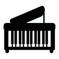 grandiose piano icône silhouette vecteur