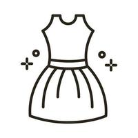 icône de style de ligne de robe de costume féminin vecteur
