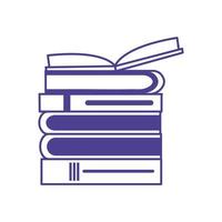 icônes de livres de texte de pile d'école vecteur