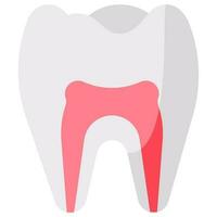 dent anatomie vecteur plat icône