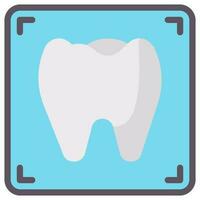 dent radiographie vecteur plat icône