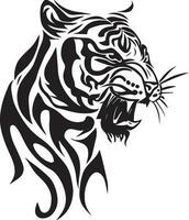 rugir tigre vecteur tatouage illustration