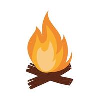 feu de bois camping icône isolé vecteur