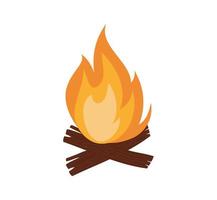 feu de bois camping icône isolé vecteur