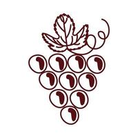 icône isolé de raisins fruits frais vecteur