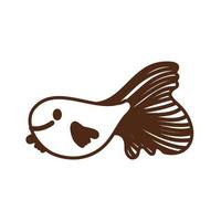 icône isolée des animaux de la vie marine poisson mignon vecteur