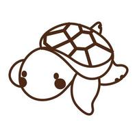 tortue mer vie animal isolé icône vecteur
