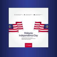 illustration de conception de modèle de vecteur de célébration de la fête de l'indépendance de la malaisie