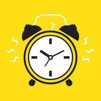alarme l'horloge temps sur une Jaune Contexte diagramme dessin animé style icône isolé vecteur illustration