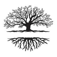 famille arbre vecteur noir silhoutte