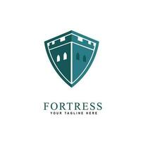 forteresse logo dans le forme de une bouclier conception concept modèle vecteur illustration