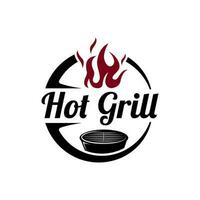 grillé barbecue typographie logo avec franchi flammes. logo pour restaurant, café et bar. vecteur