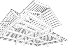 3d illustration de bâtiment structure vecteur