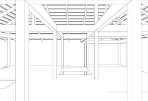 3d illustration de bâtiment structure vecteur