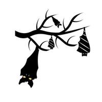 Halloween chauve souris avec arbre clipart vecteur