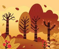 l'automne forêt Contexte. salutation carte avec l'automne thème. vecteur