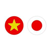rond vietnamien et Japonais drapeaux icône ensemble. vecteur. vecteur