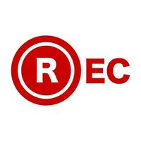 rec bouton et logo. vecteur. vecteur