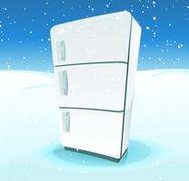 Réfrigérateur à l'intérieur du paysage du pôle Nord