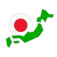 Japonais carte et rond Japonais drapeau icône. vecteur. vecteur