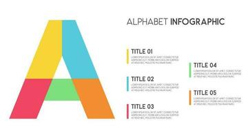 lettre une vecteur alphabet et autre éléments pour infographie