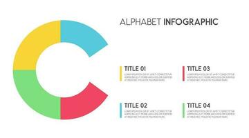 lettre c vecteur alphabet et autre éléments pour infographie