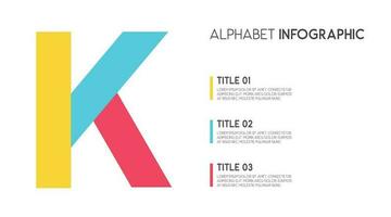 lettre k vecteur alphabet et autre éléments pour infographie