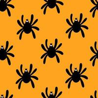 motif de silhouette d'araignée transparente sur fond orange. modèle d'halloween. conception pour halloween. illustration vectorielle à plat. vecteur