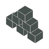 empilés blocs boîte icône vecteur