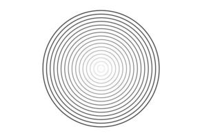 élément de cercle concentrique. anneau de couleur noir et blanc. illustration vectorielle abstraite pour onde sonore, graphique monochrome.