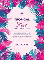 affiche main tiré tropical boho feuilles abstrait griffonnage Contexte conception vecteur